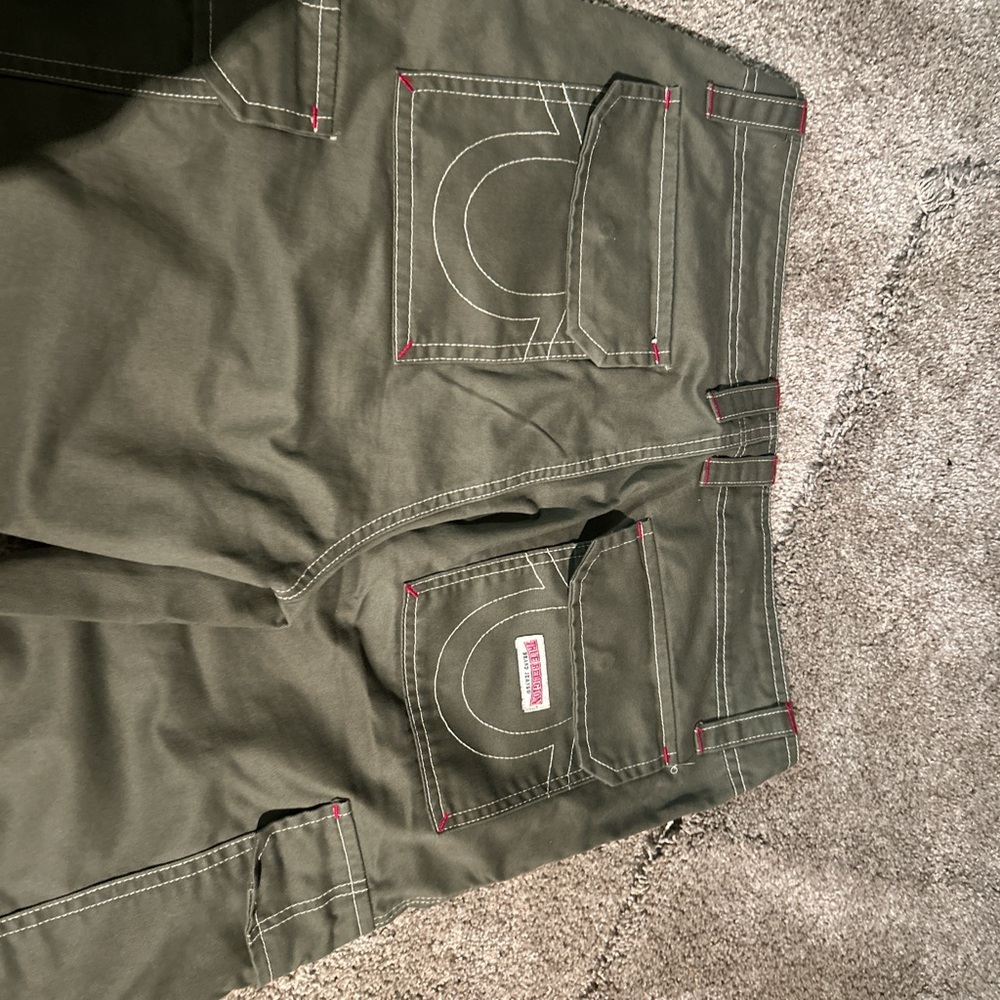 True Religion Dark Olive Cargo Pants